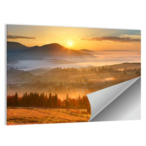 Mountain Village Sunrise Wall Art