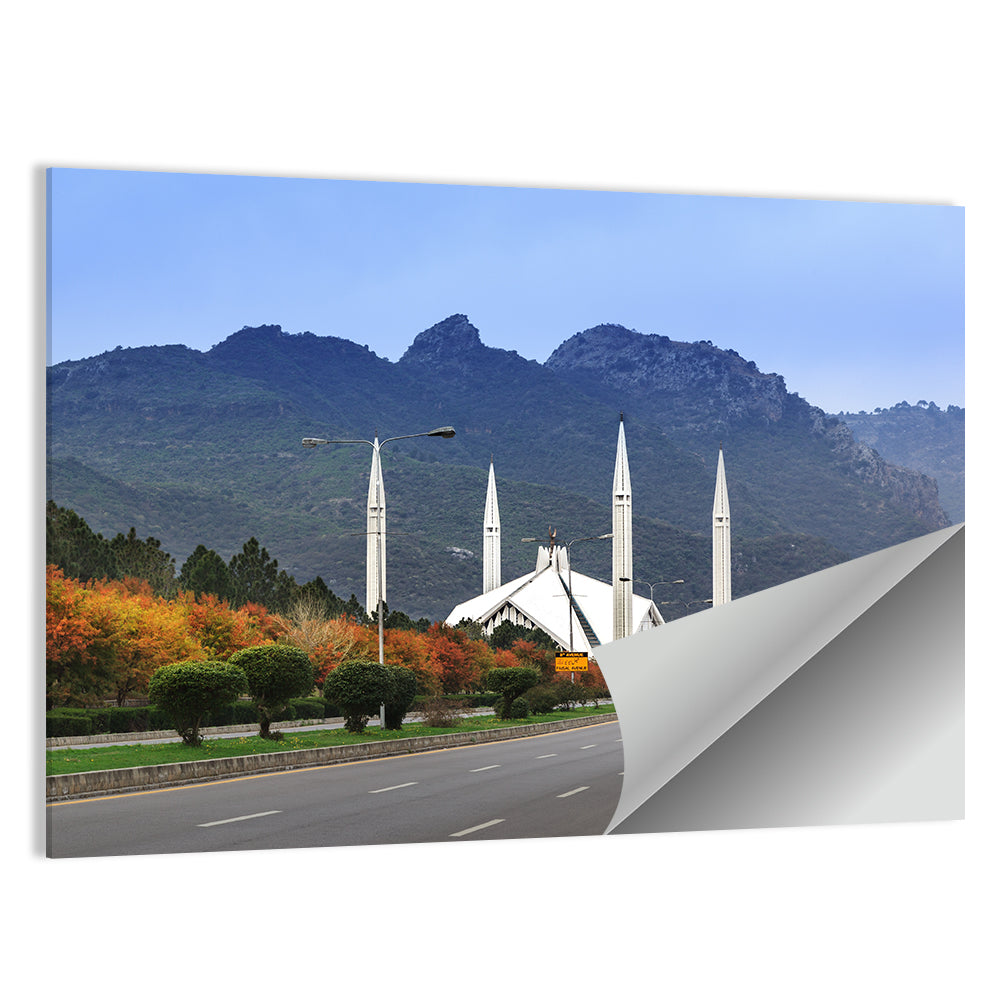 Faisal Mosque Islamabad Wall Art, poster print, landscape