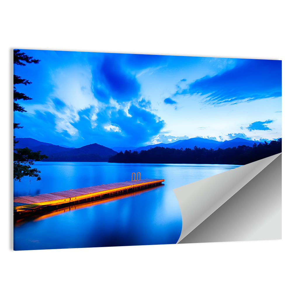 Lake Santeetlah Pier at Dusk Wall Art
