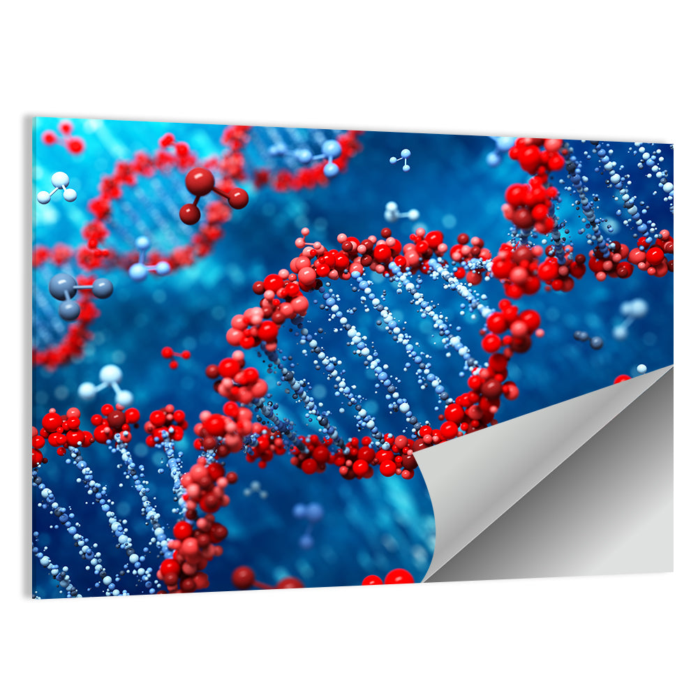 Glowing Dna Helix Wall Art