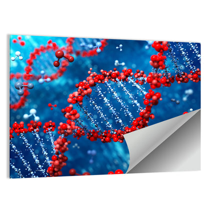 Glowing Dna Helix Wall Art