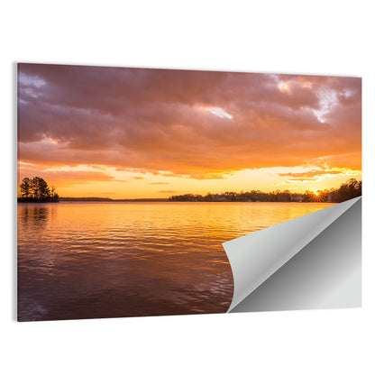 Golden Sunset Over Lake Norman Wall Art