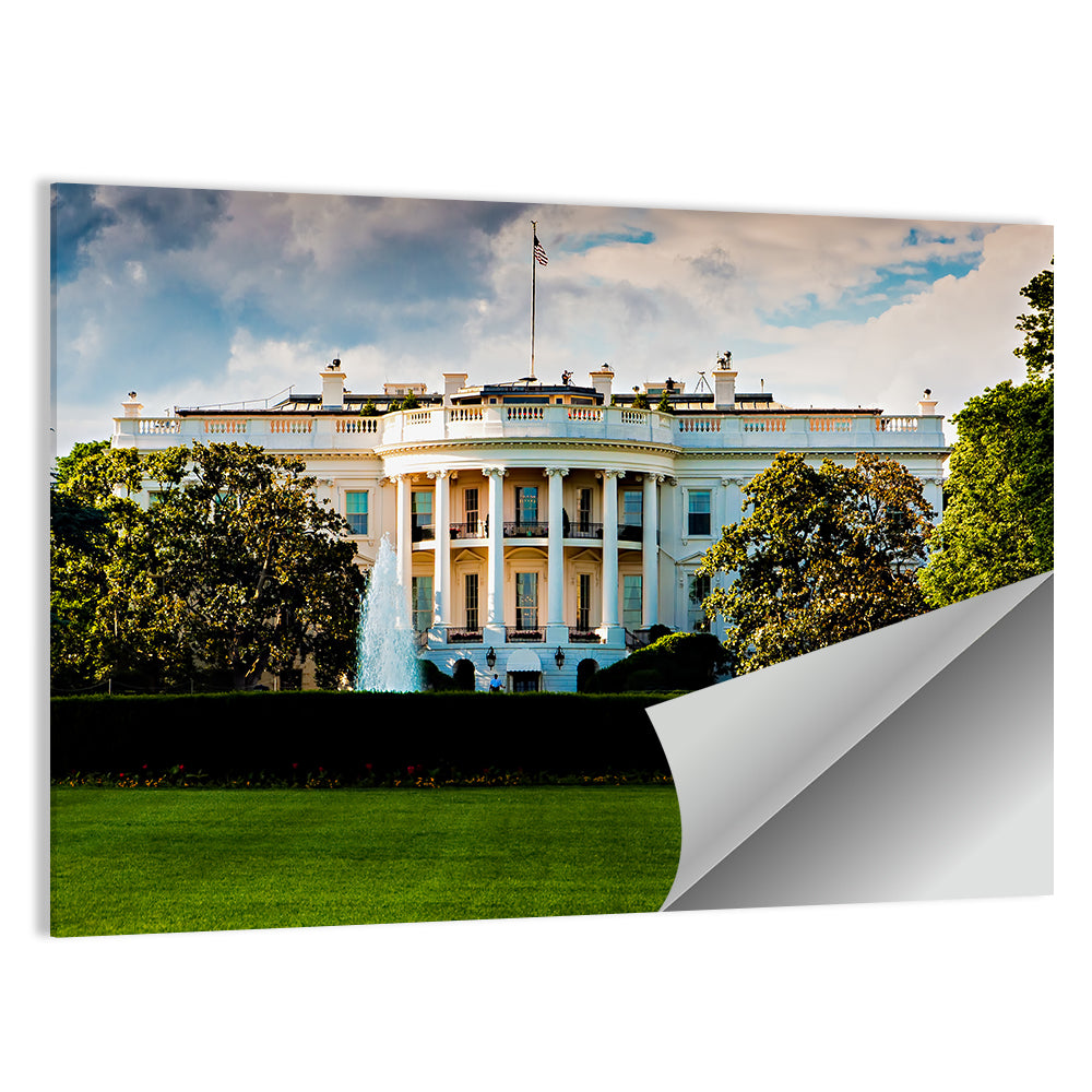 White House with Fountain Wall Art