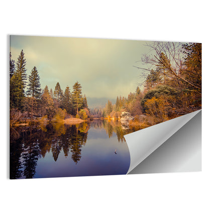 Misty Lake Fulmor Reflection Wall Art