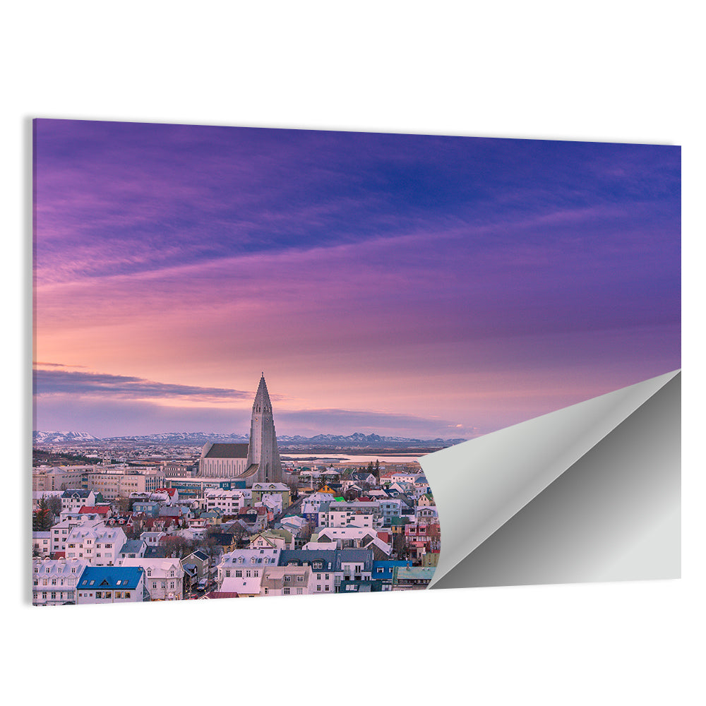 Dawn Over Reykjavik Wall Art