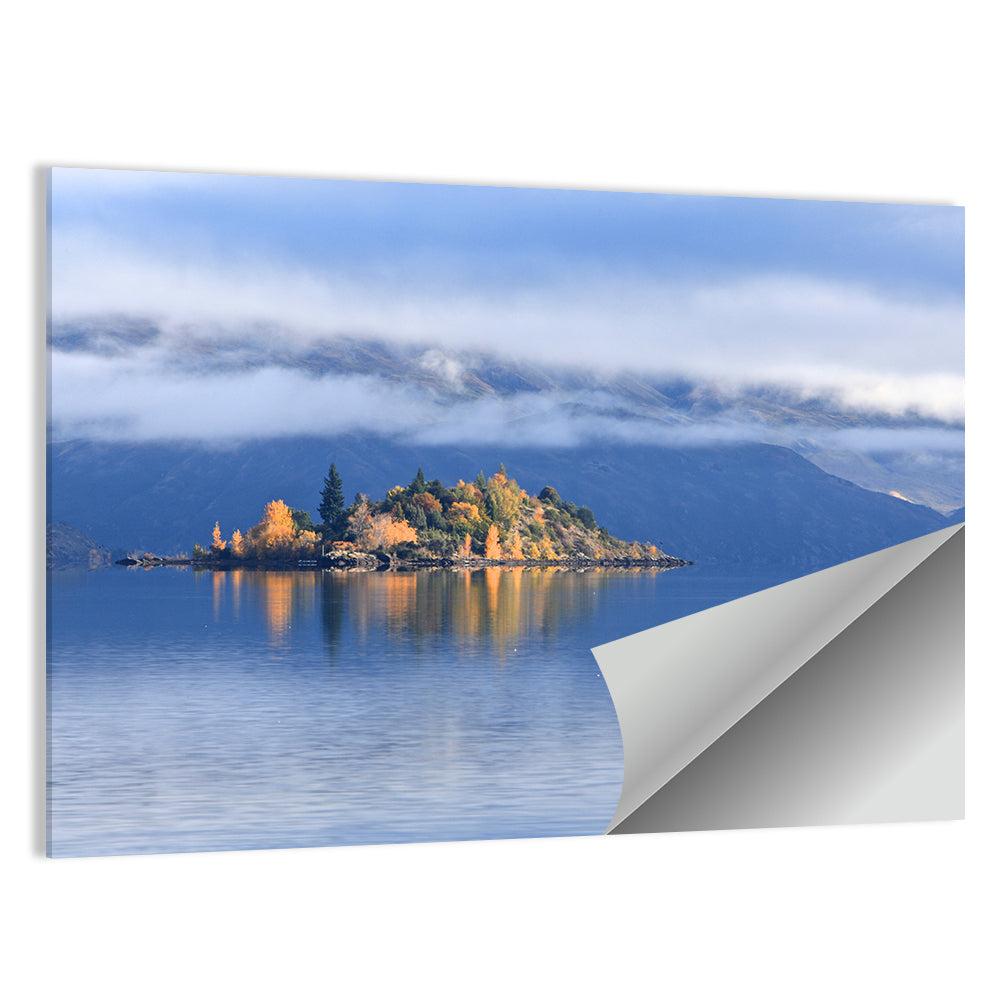 Misty Wanaka Island Reflection Wall Art