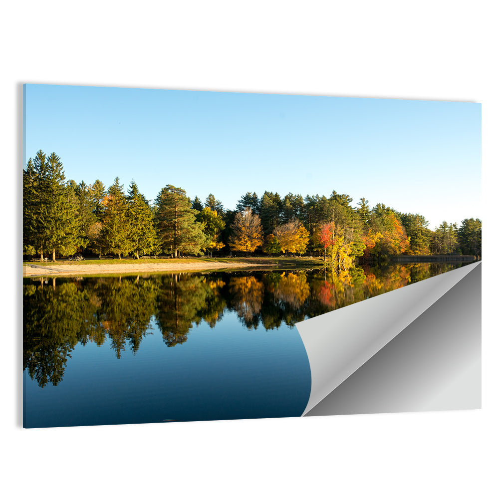 Lake Shaftsbury Autumn Reflection Wall Art
