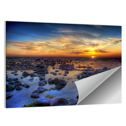 Sea Stones at Sunset Wall Art