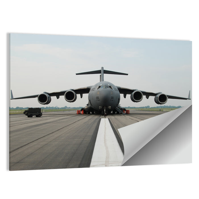 C-130 on Runway Wall Art as a poster print