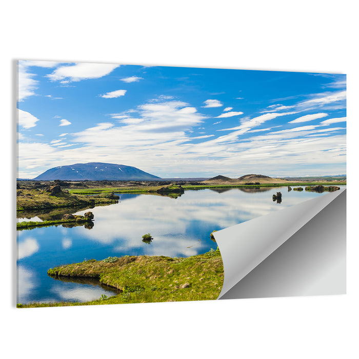 Lake Myvatn Reflection Wall Art as a poster print