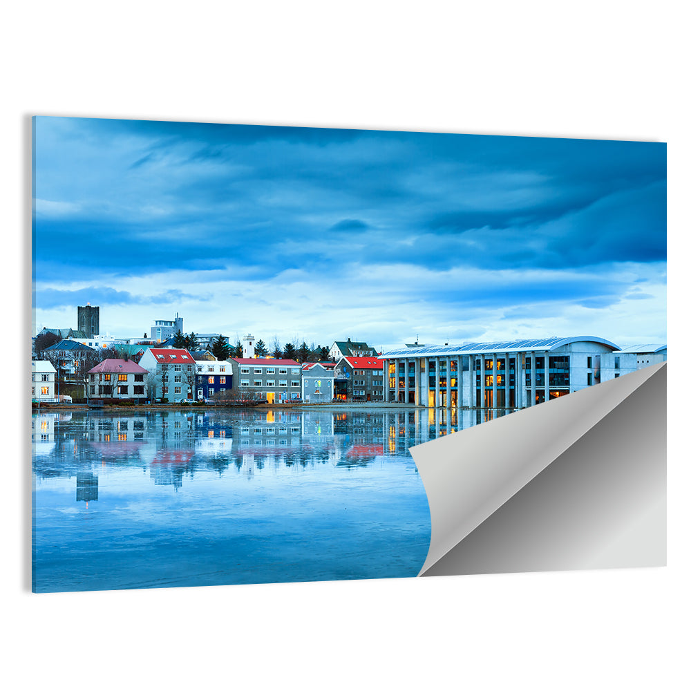 Reykjavik City Hall at Blue Hour Wall Art