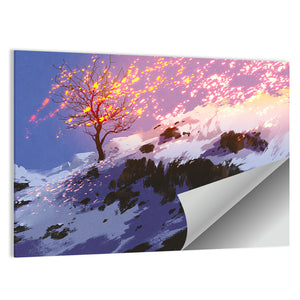 Falling Leaves In Winter Wall Art