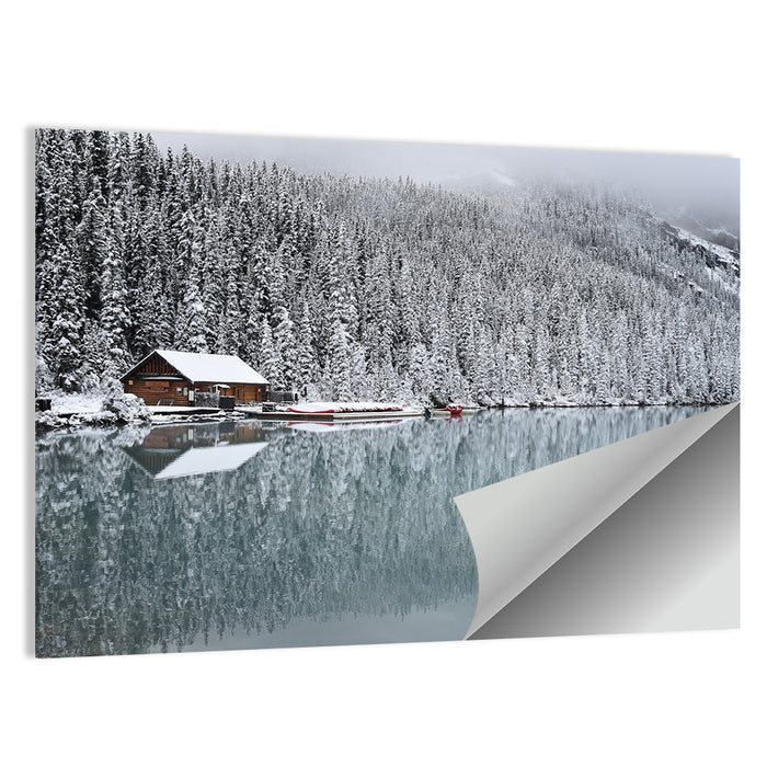 Lake Louise Winter Reflection Wall Art as a poster print