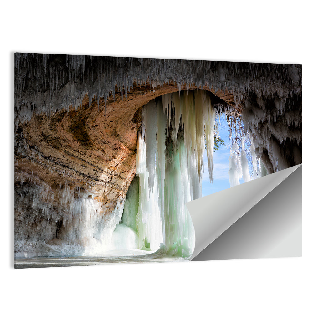 Ice Cave Over Frozen Shoreline Wall Art