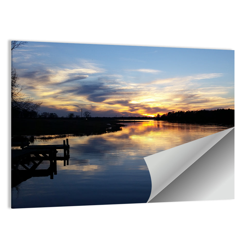 Lake Palestine Pier at Sunset Wall Art