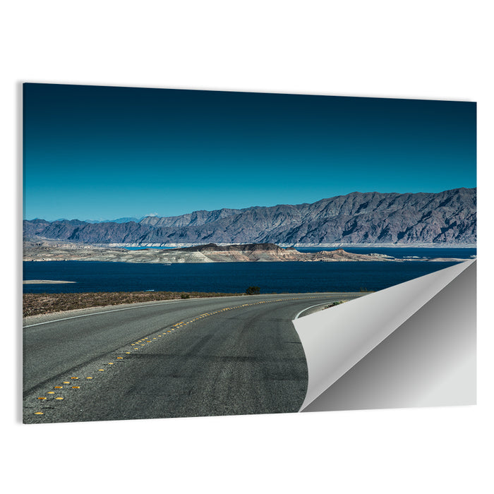 Lake Mead Curved Road Wall Art as a poster print