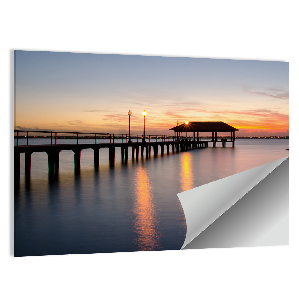 Lake Jackson Pier Sunset Wall Art