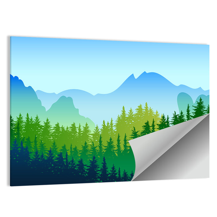 Layered Pine Forest Wall Art as a poster print