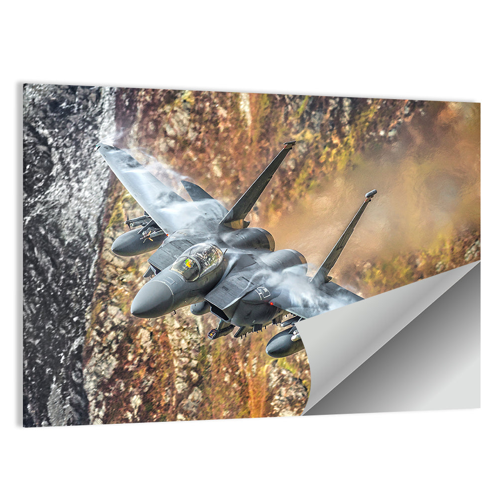 F-15 Over Mountain Canyon Wall Art