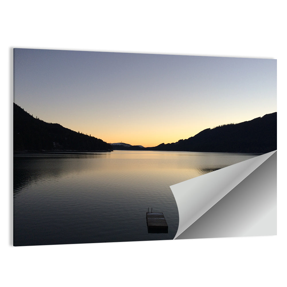 Lake Cushman Dock at Dusk Wall Art
