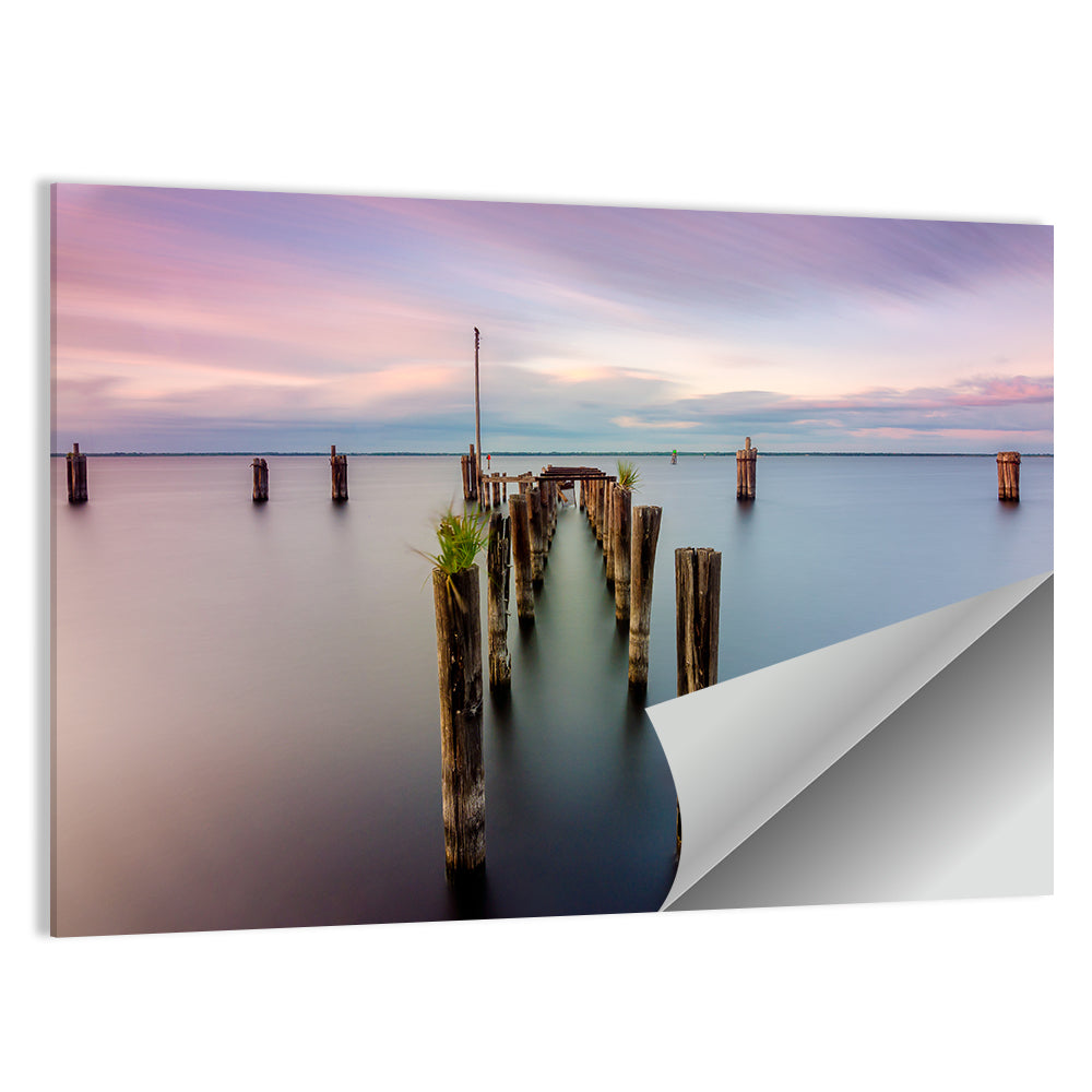Lake Monroe Pier at Dusk Wall Art