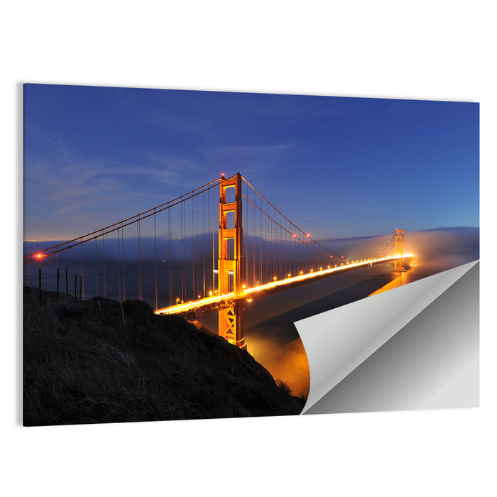 Golden Gate Bridge at Night Wall Art as a poster print
