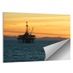 Oil Rig Sunset California Wall Art