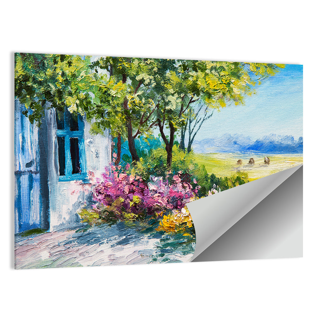 Cottage Garden Summer Landscape Wall Art