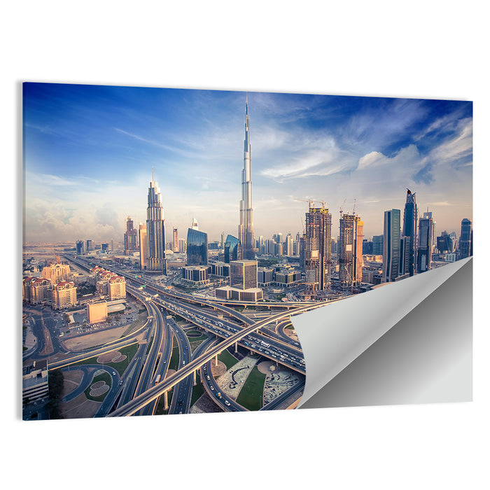 Dubai Aerial Skyline Wall Art as a poster print