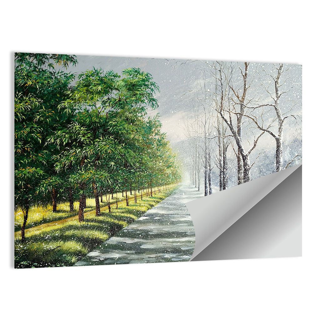 Winter & Summer Comparison Wall Art