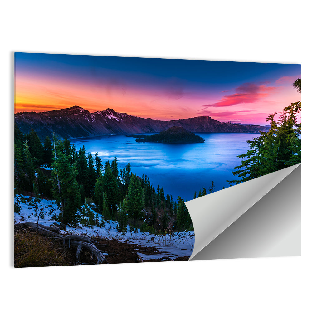 Crater Lake at Dusk Wall Art