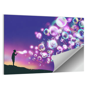 Man Blowing Soap Bubbles Wall Art