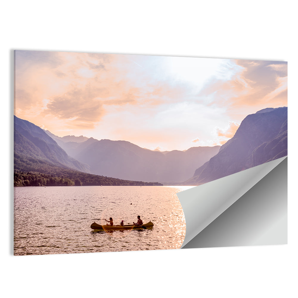 Lake Bohinj Canoe at Sunset Wall Art