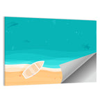 Sandy Beach Aerial Illustration Wall Art