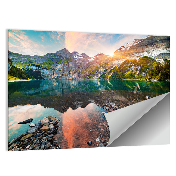 Oeschinensee Reflection Wall Art as a poster print