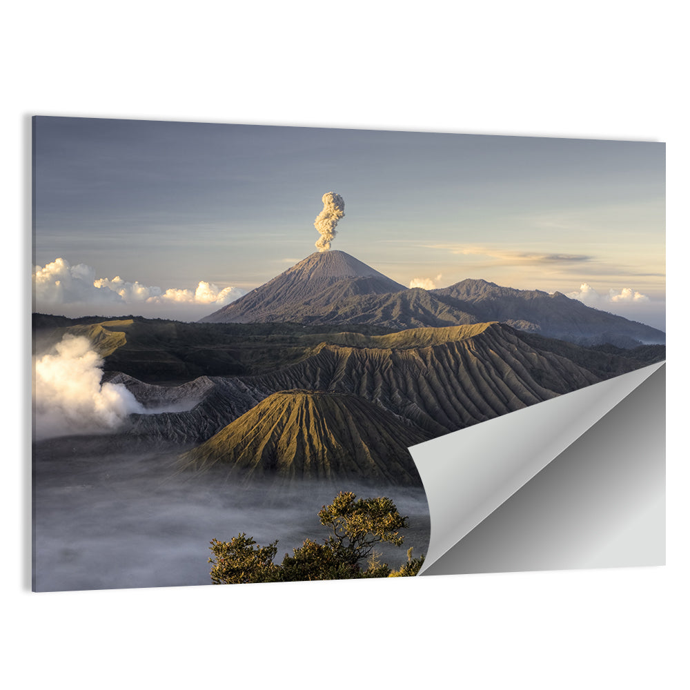 Mount Bromo Eruption at Sunrise Wall Art
