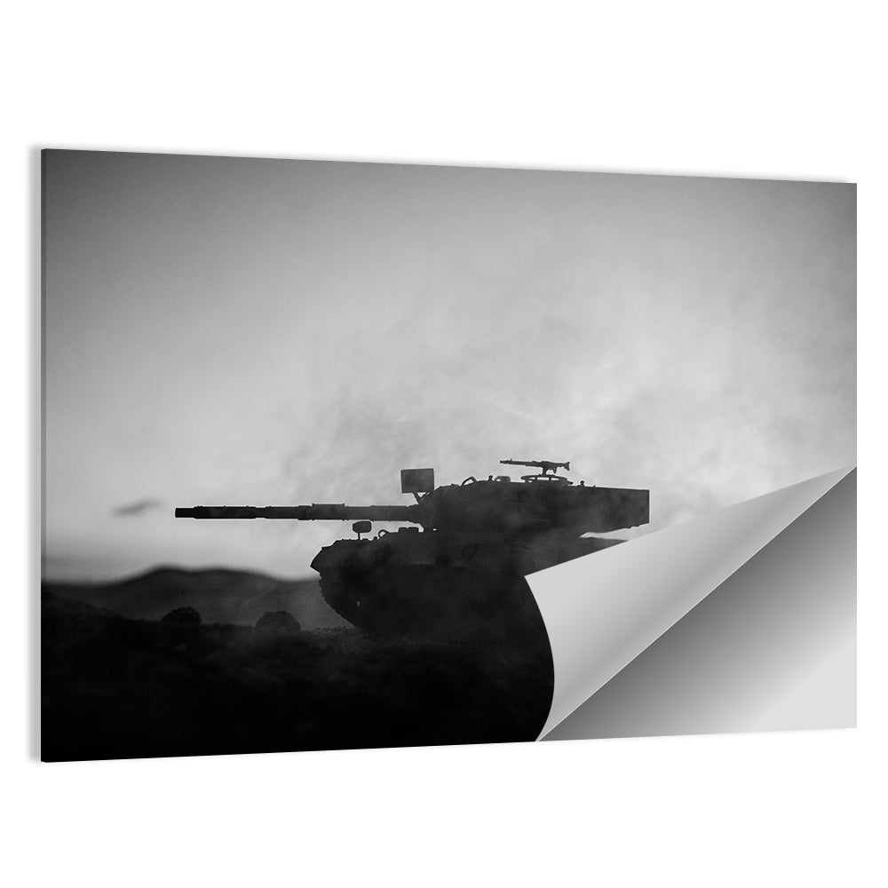 German Tank Desert Silhouette Wall Art