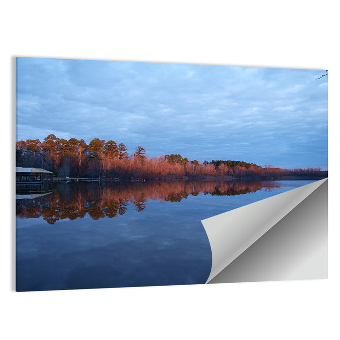 Lake Livingston Pier at Golden Hour Wall Art as a poster print
