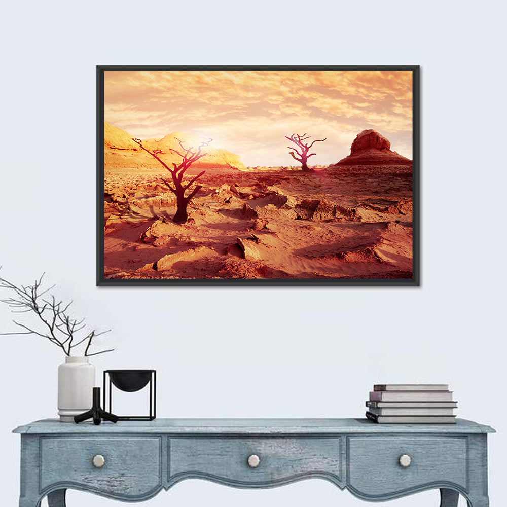 Gnarled Trees at Desert Sunset Wall Art