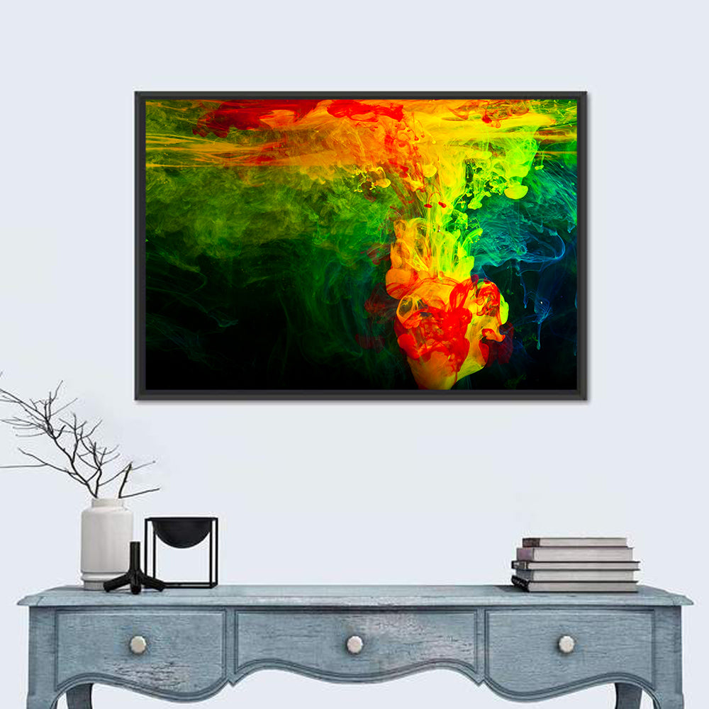 Dynamic Ink Plumes Abstract Wall Art