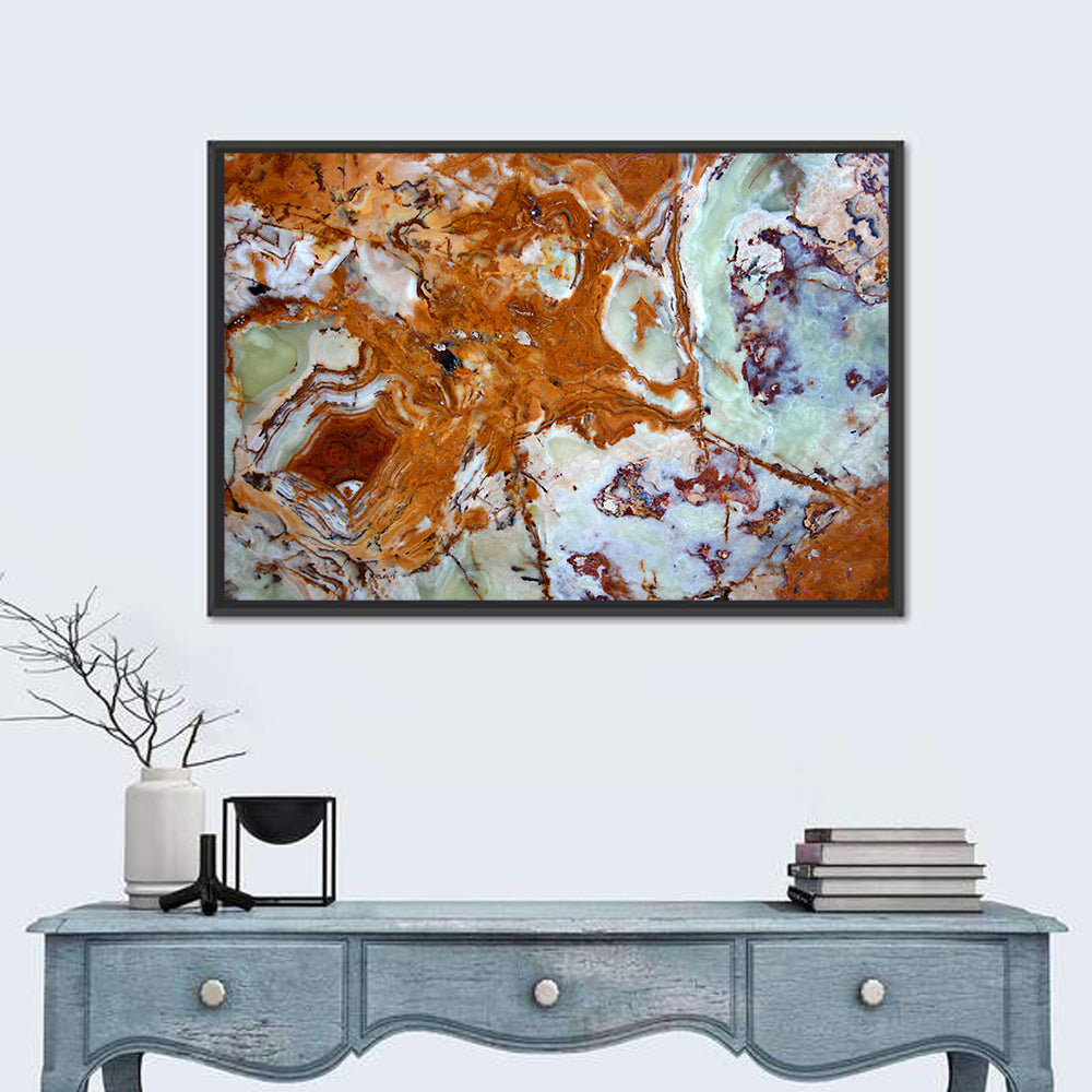 Onyx Texture Abstract Wall Art in a room, landscape