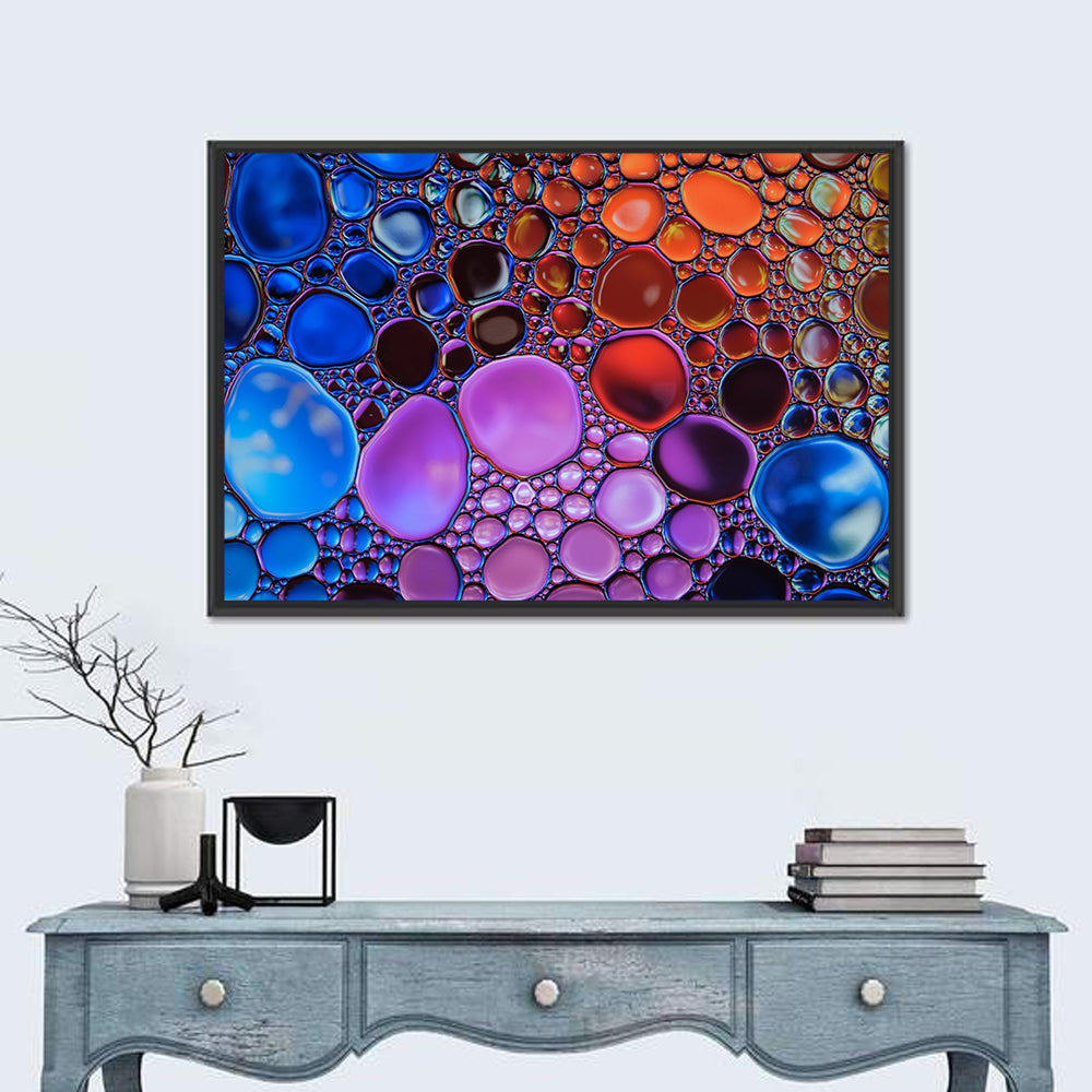Flowing Bubbles Abstract Wall Art in a room, landscape