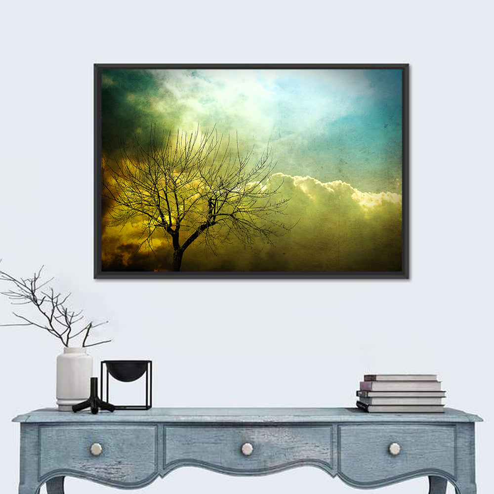 Moody Winter Tree Landscape Wall Art