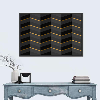 Black Stripes with Gold Accents Wall Art