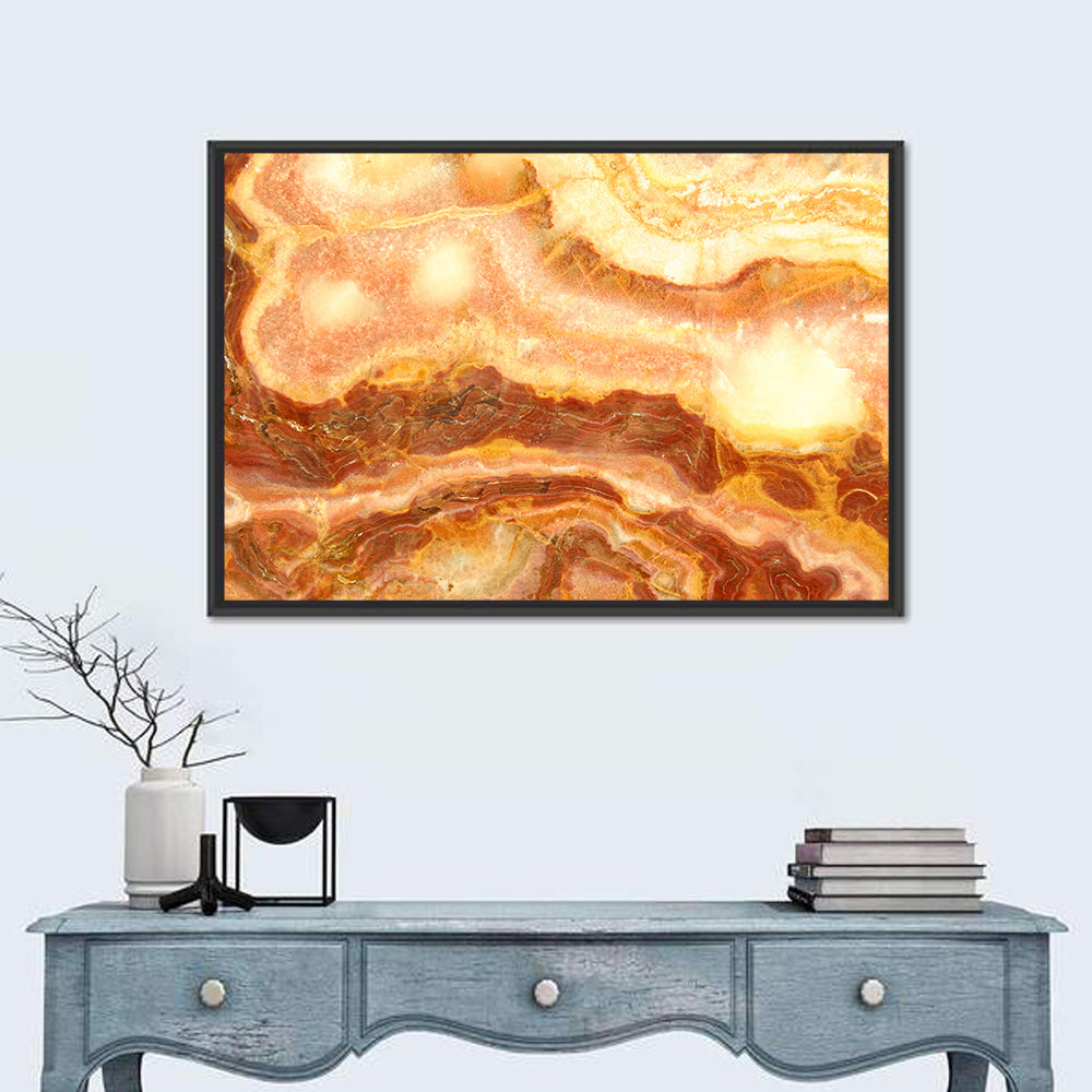 Golden Agate Stone Abstract Wall Art