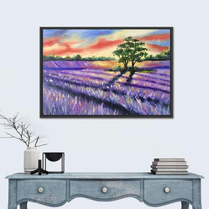 Lavender Field Sunset Wall Art