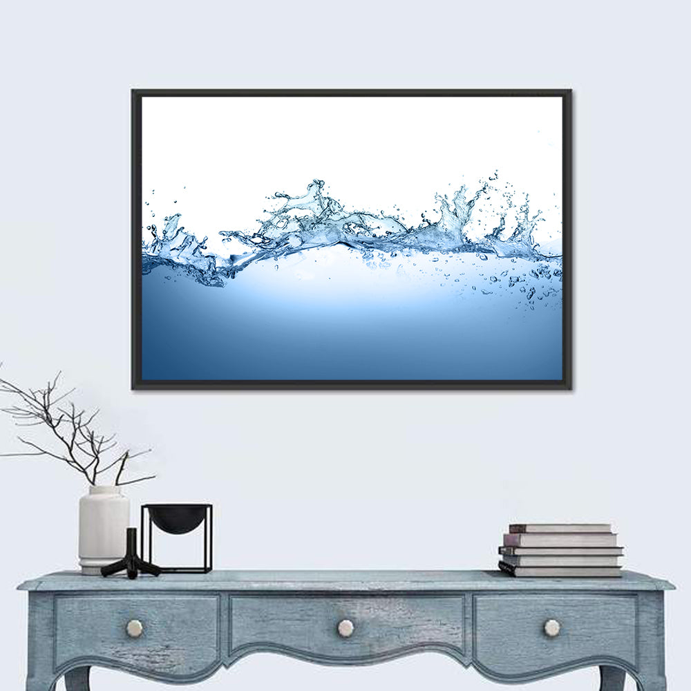 Fresh Water Splash Wall Art in a room, landscape