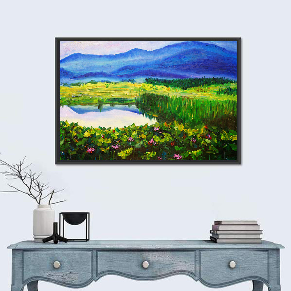 Summer Lake with Lotus Blossoms Wall Art