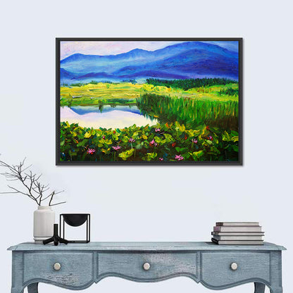 Summer Lake with Lotus Blossoms Wall Art