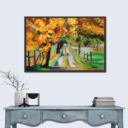 Maple-lined Country Road Wall Art
